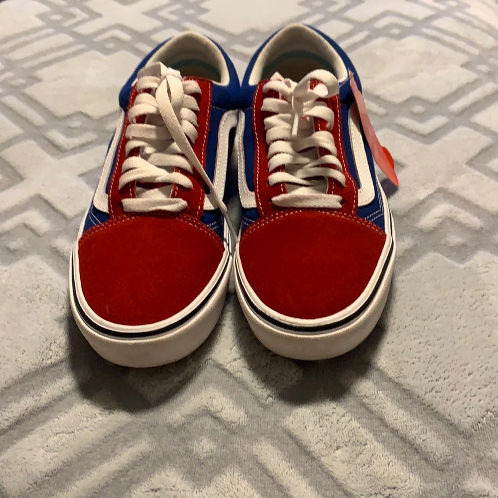 Red , Blue & White Vans